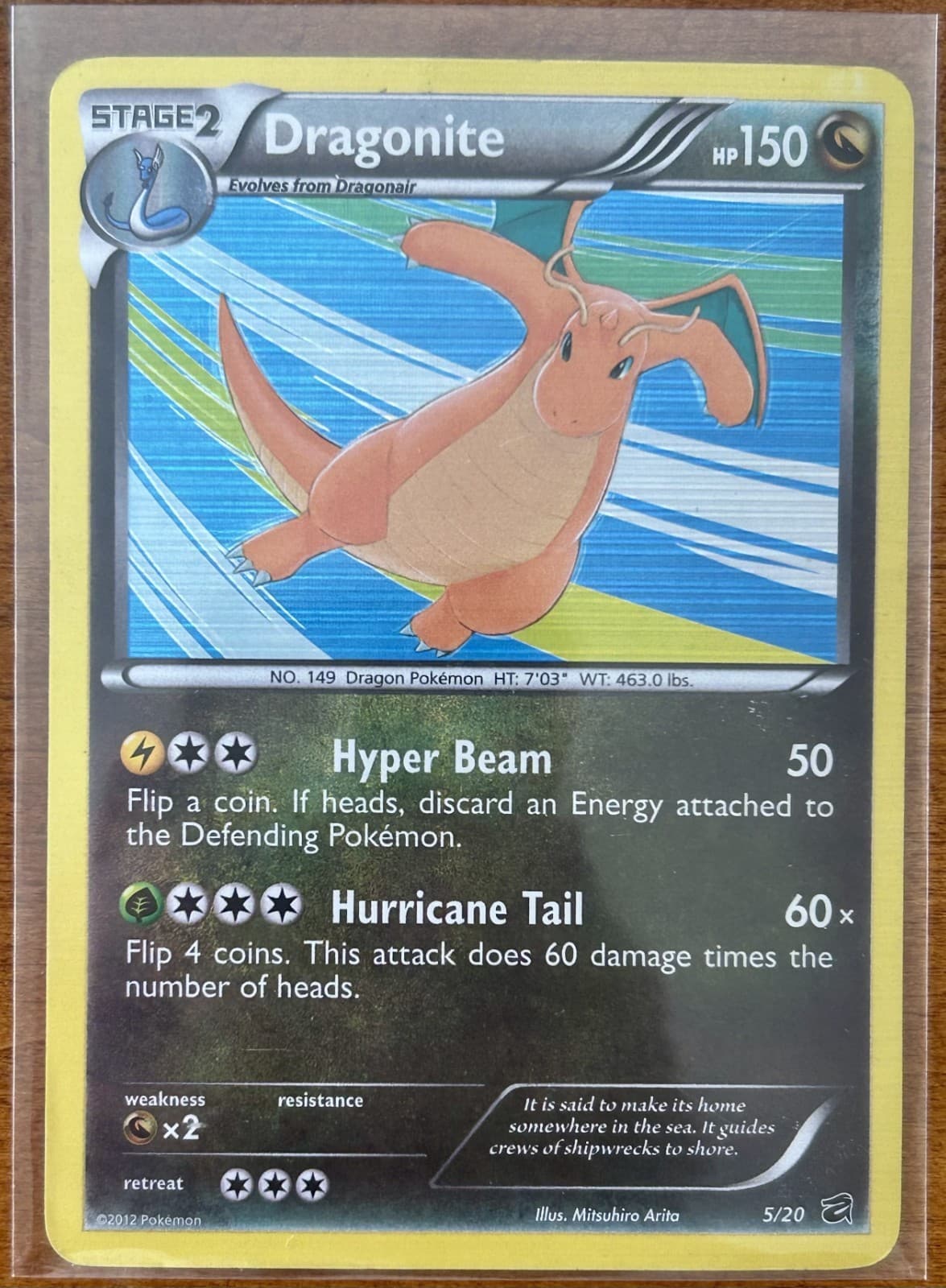 Pokemon Dragonite 5/20 2012, Holo, Dragon Vault (Moderately Played)