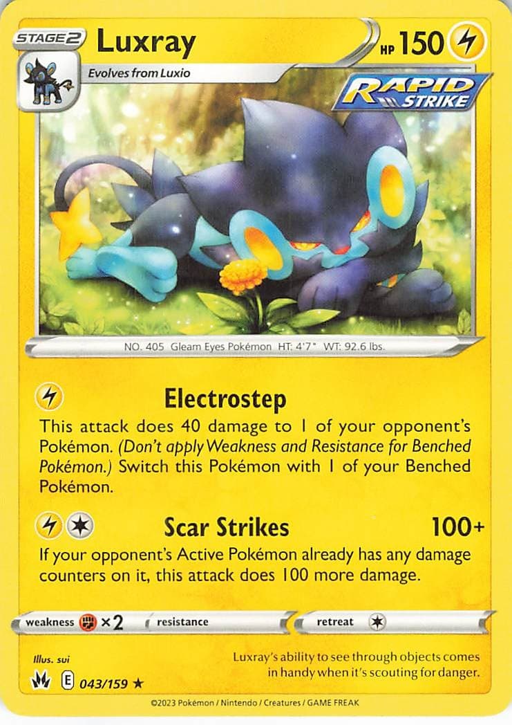 Luxray (43) 043/159 Rare SWSH: Crown Zenith Pokemon Near Mint