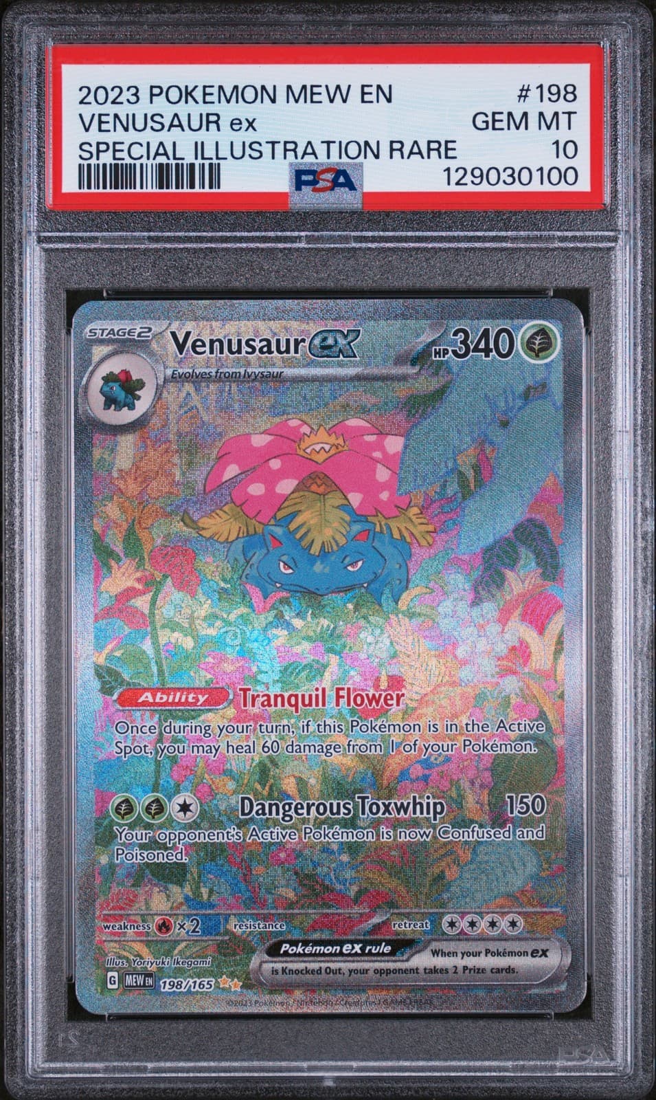 2023 POKEMON MEW EN-151 SPECIAL ILLUSTRATION RARE #198 VENUSAUR EX PSA 10