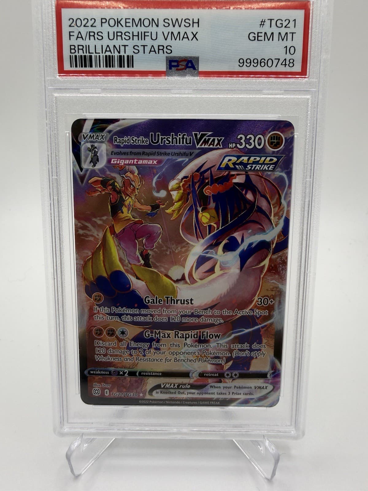 Rapid Strike Urshifu PSA 10 GEM MINT - VMAX TG21/TG30 Swsh