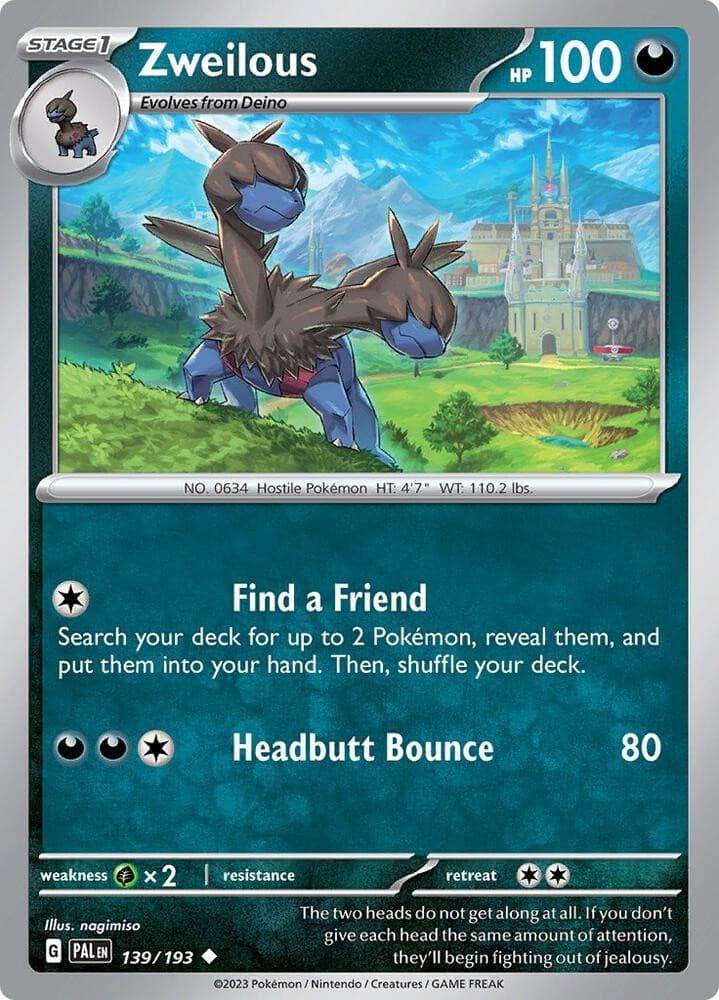 Zweilous 139/193 SV02: Paldea Evolved Pokémon TCG