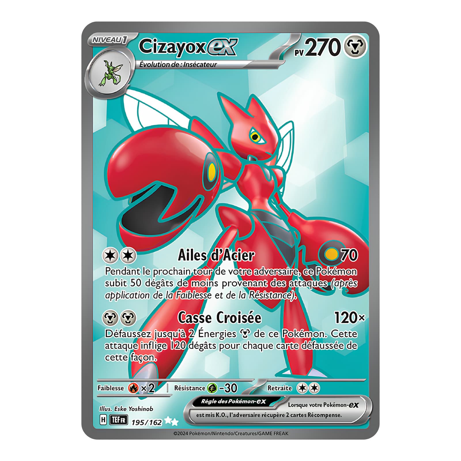 Cizayox EX 195/162 🇫🇷 Carte Pokémon EV05 Forces Temporelles EV5 FA Full Art NM
