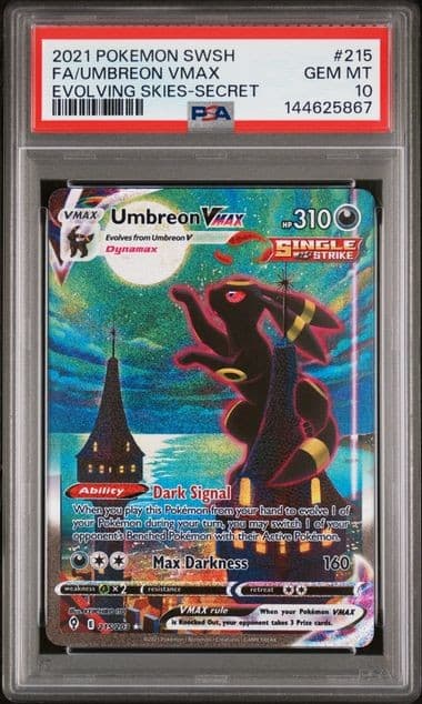 Pokemon Umbreon VMAX Evolving Skies Secret Full Alt Art #215 PSA 10 Gem Mint