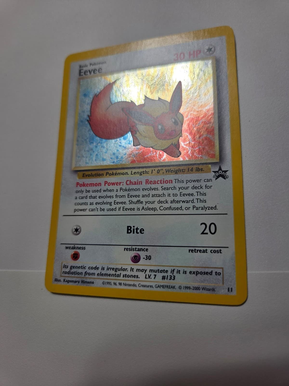 Eevee 11 Wizards Black Star Promo Holo Vintage Pokemon Card - LP