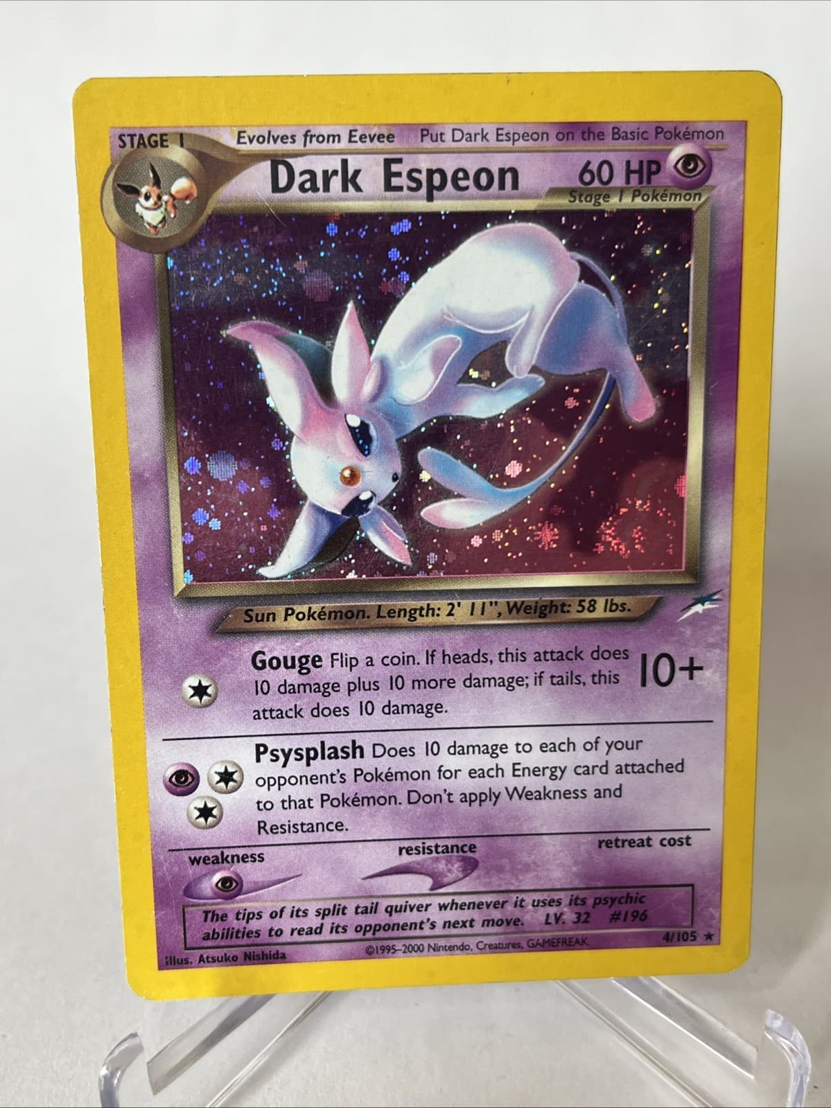Dark Espeon 4/105 Neo Destiny Holo NM / LP Swirl