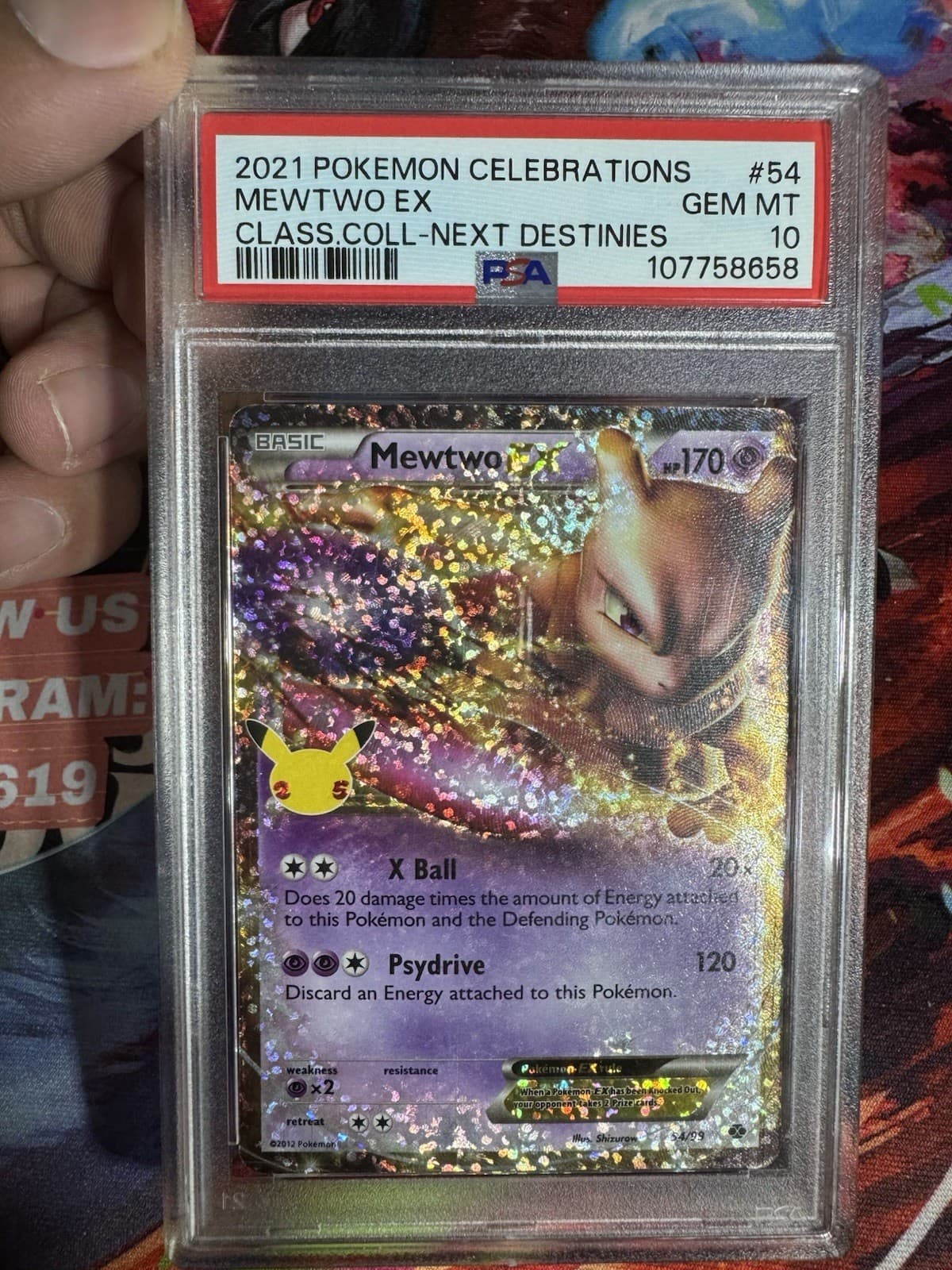 Pokémon TCG Mewtwo EX 54/99 Celebrations Classic Collection PSA 10