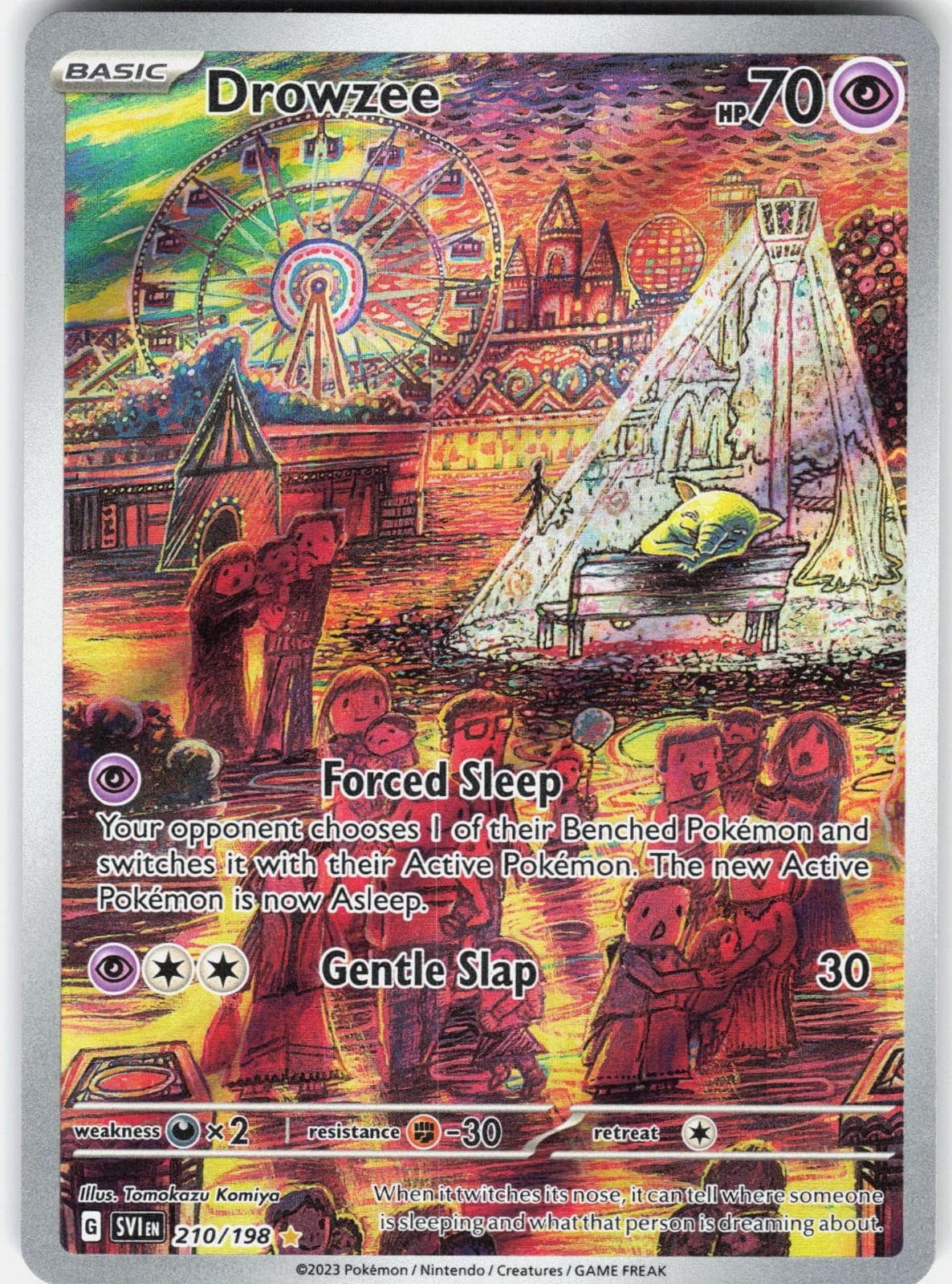 Pokemon Drowzee 210/198 Illustration Rare Scarlet & Violet Pokemon Holo NM