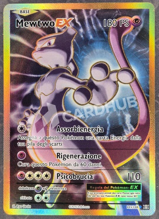 CARTA POKEMON MEWTWO EX 103/108 EVOLUZIONI ITA NM TCG CARD