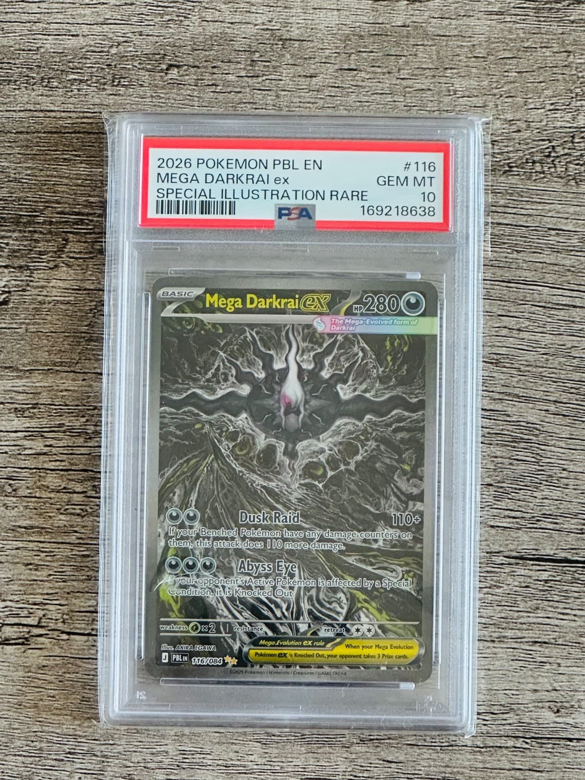 Mega Darkrai ex 116/084 Me05: Pitch Black SIR PSA 10