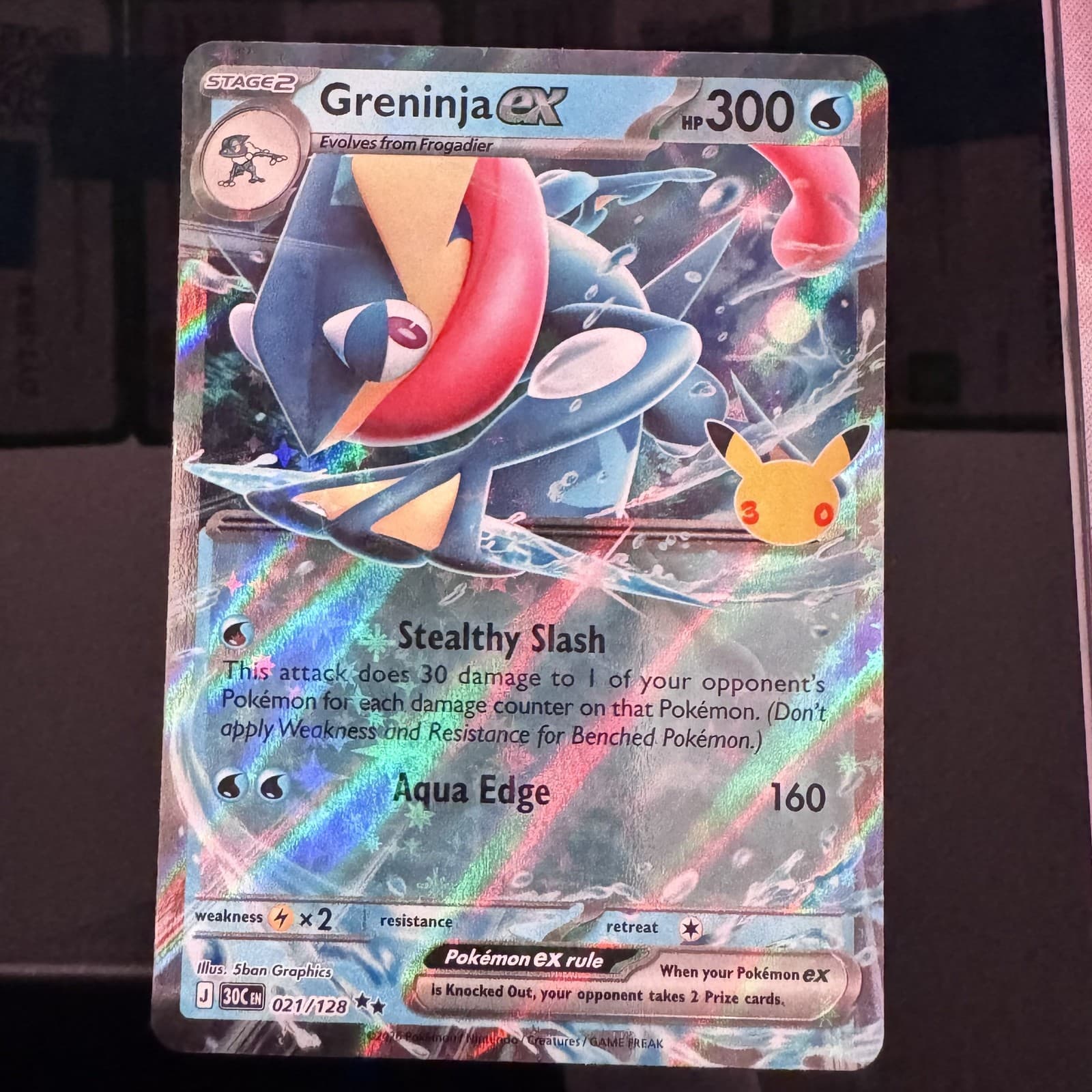 Greninja Ex 021/128 30th Celebration DR Holo NM Pokémon — English