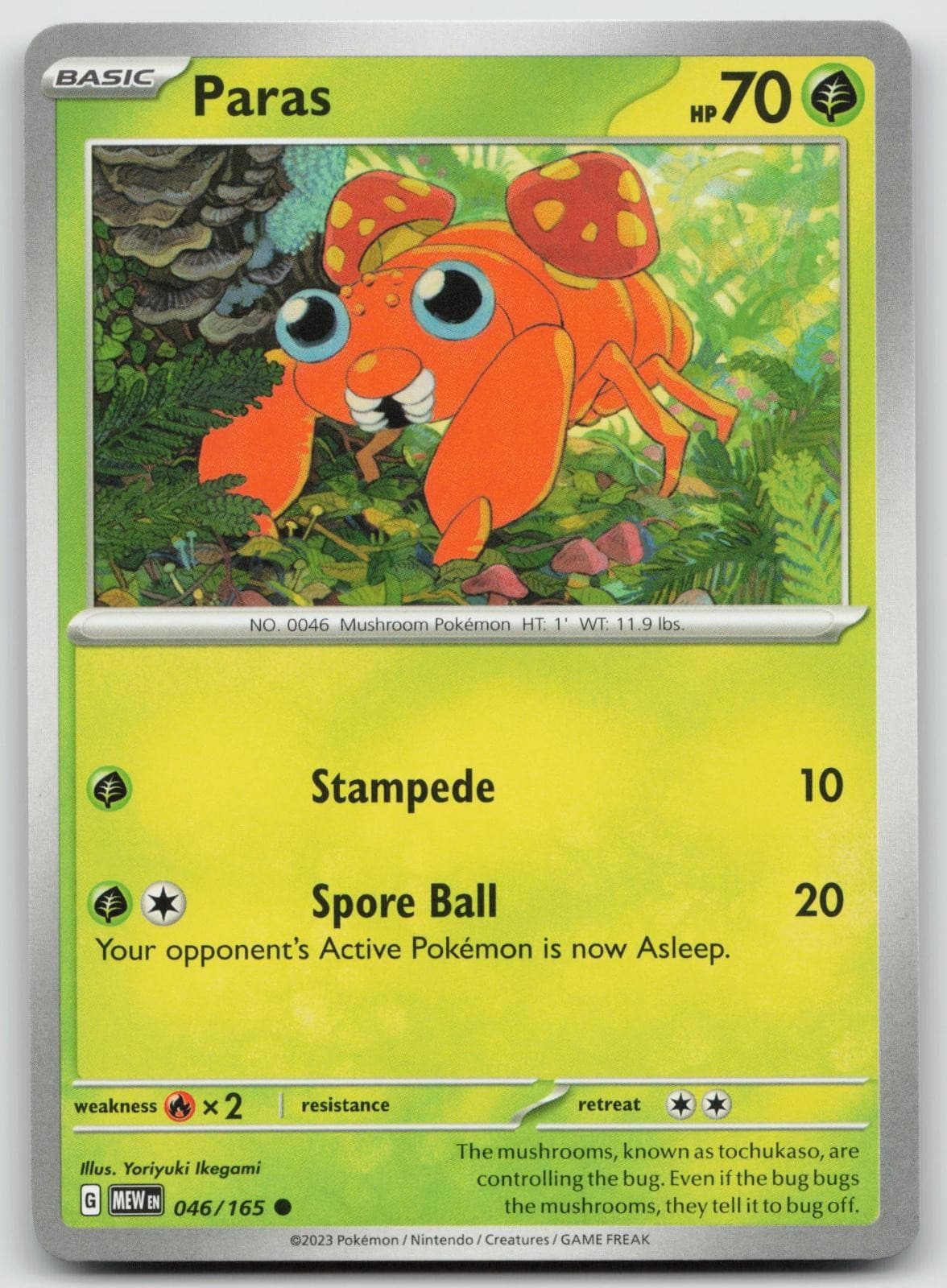 Paras 046/165 151 Common Pokemon NM/M