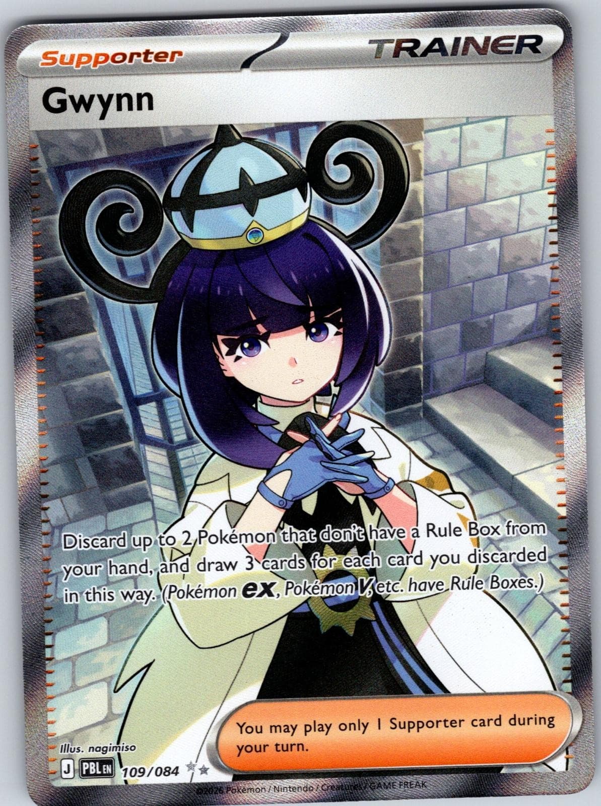 Gwynn 109/084 Ultra Rare Pitch Black Pokemon Holo Near Mint
