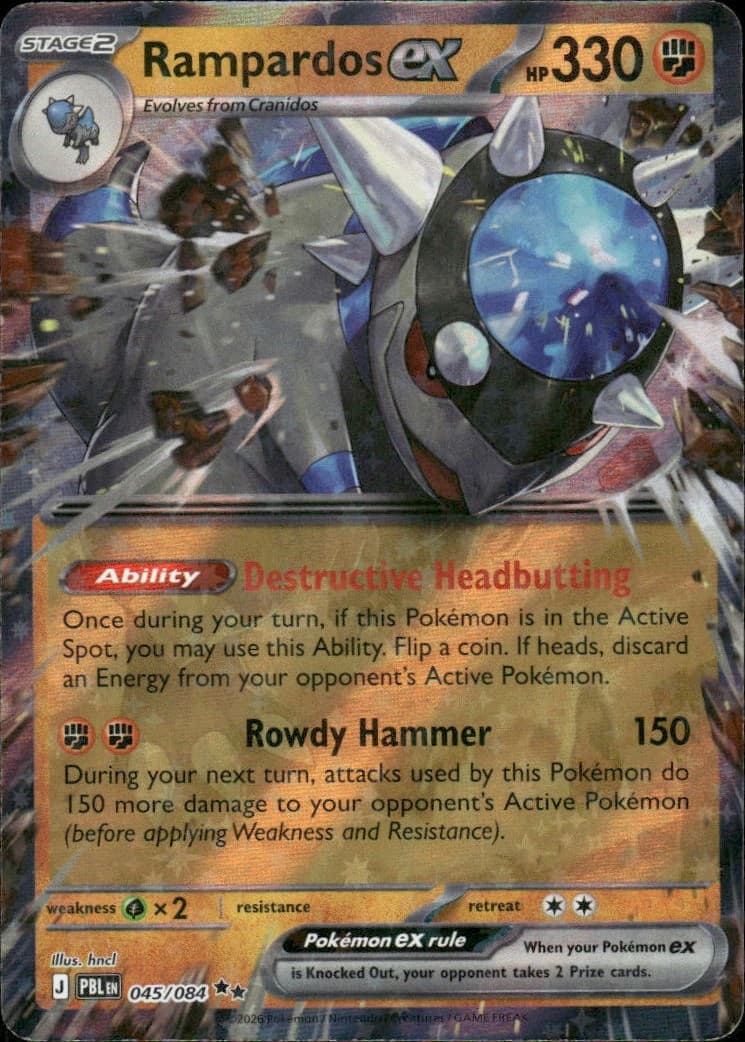 Rampardos Ex Pitch Black 45/84 Double Rare Holo Pokémon — English NM
