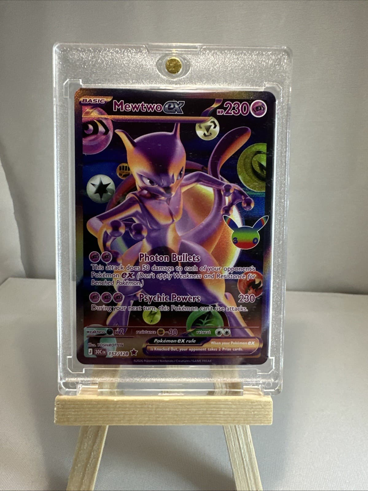 Pokemon 30th Celebration Mewtwo Ex 157/128 NM SIR Holo