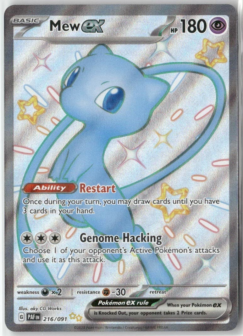 Mew ex 216/091 Shiny Ultra Rare Paldean Fates Pokemon Holo Near Mint