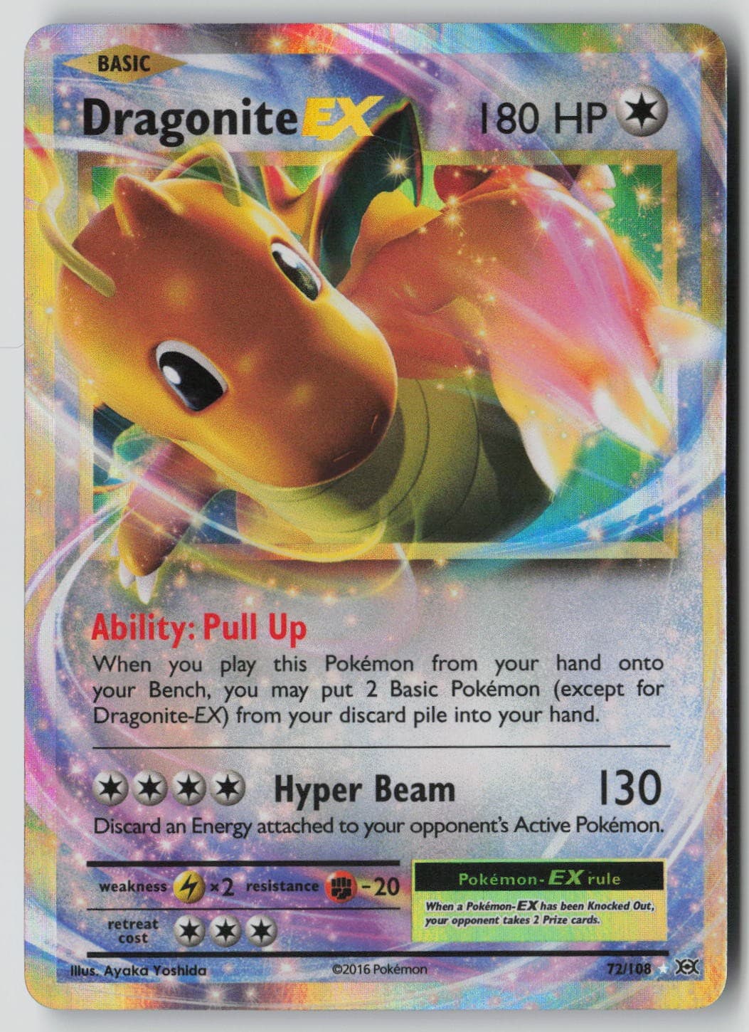 Dragonite EX 72/108 Holo Ultra Rare Evolutions Pokemon LP