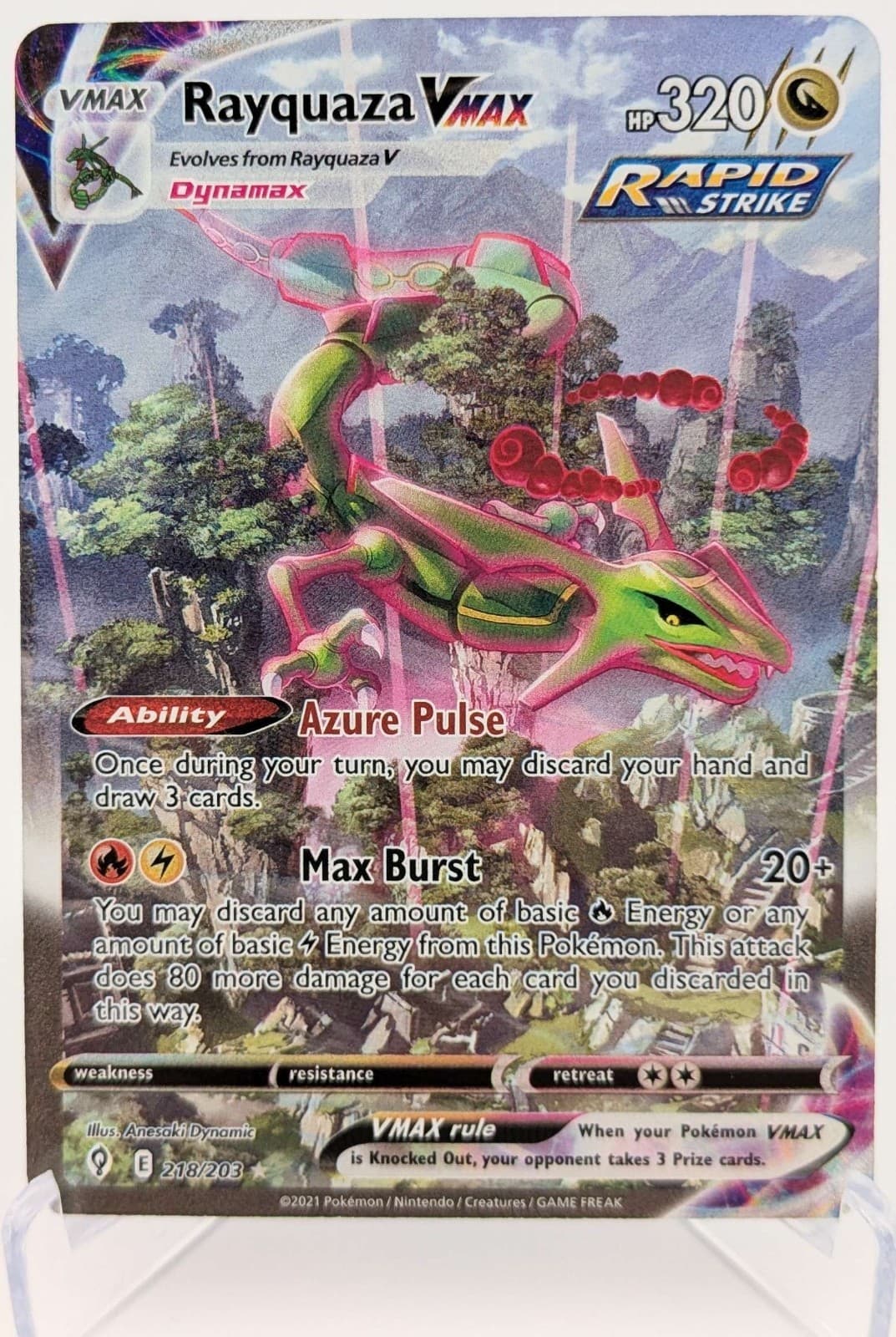 Pokemon - Evolving Skies - Rayquaza VMAX 218/203 Alt Art SR Holo - MP