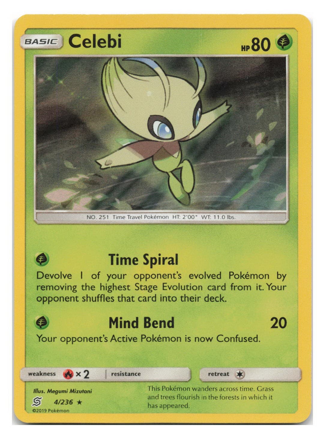 Celebi 4/236 Holo Rare Unified Minds Pokemon 2019