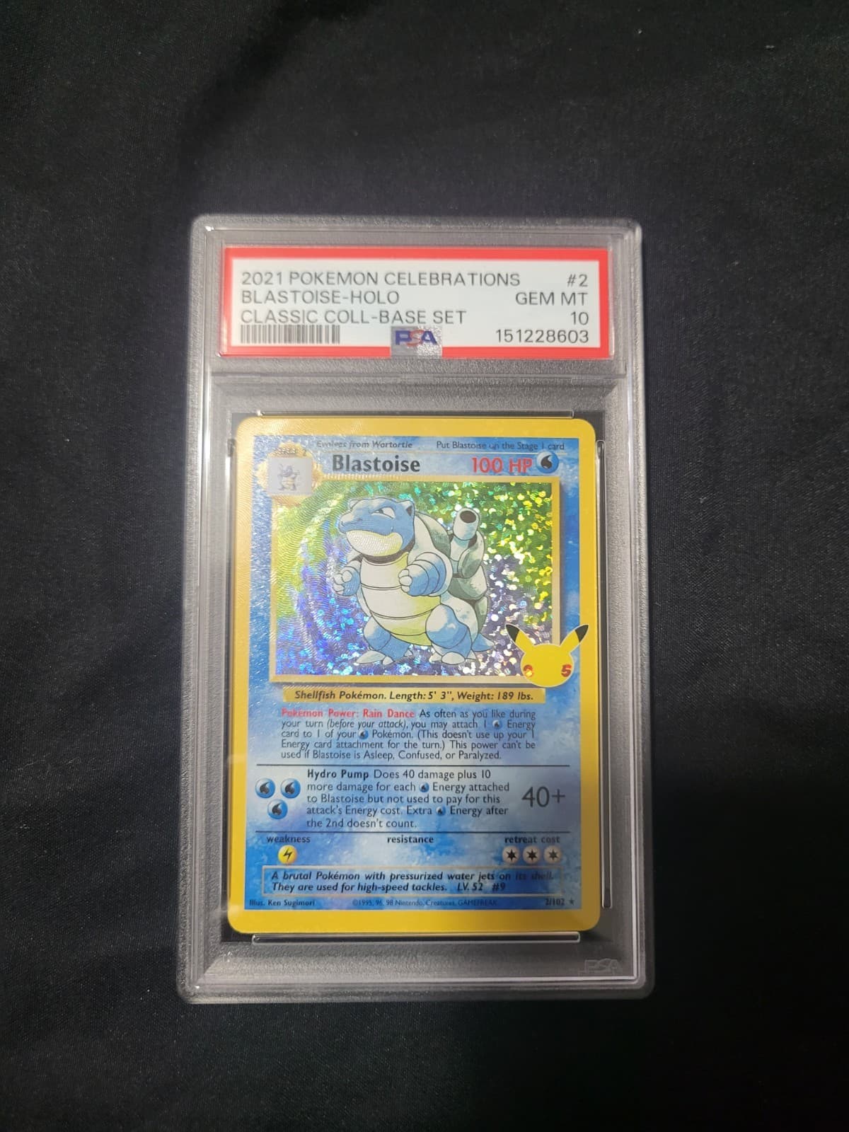 PSA 10 Blastoise #2/102 Holo - Celebrations Classic Collection Pokémon Card