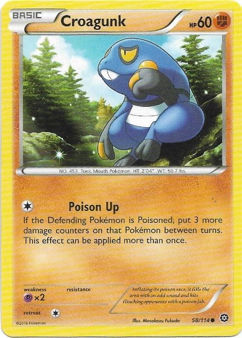 Croagunk 58/114 Common Steam Siege Pokemon Near Mint
