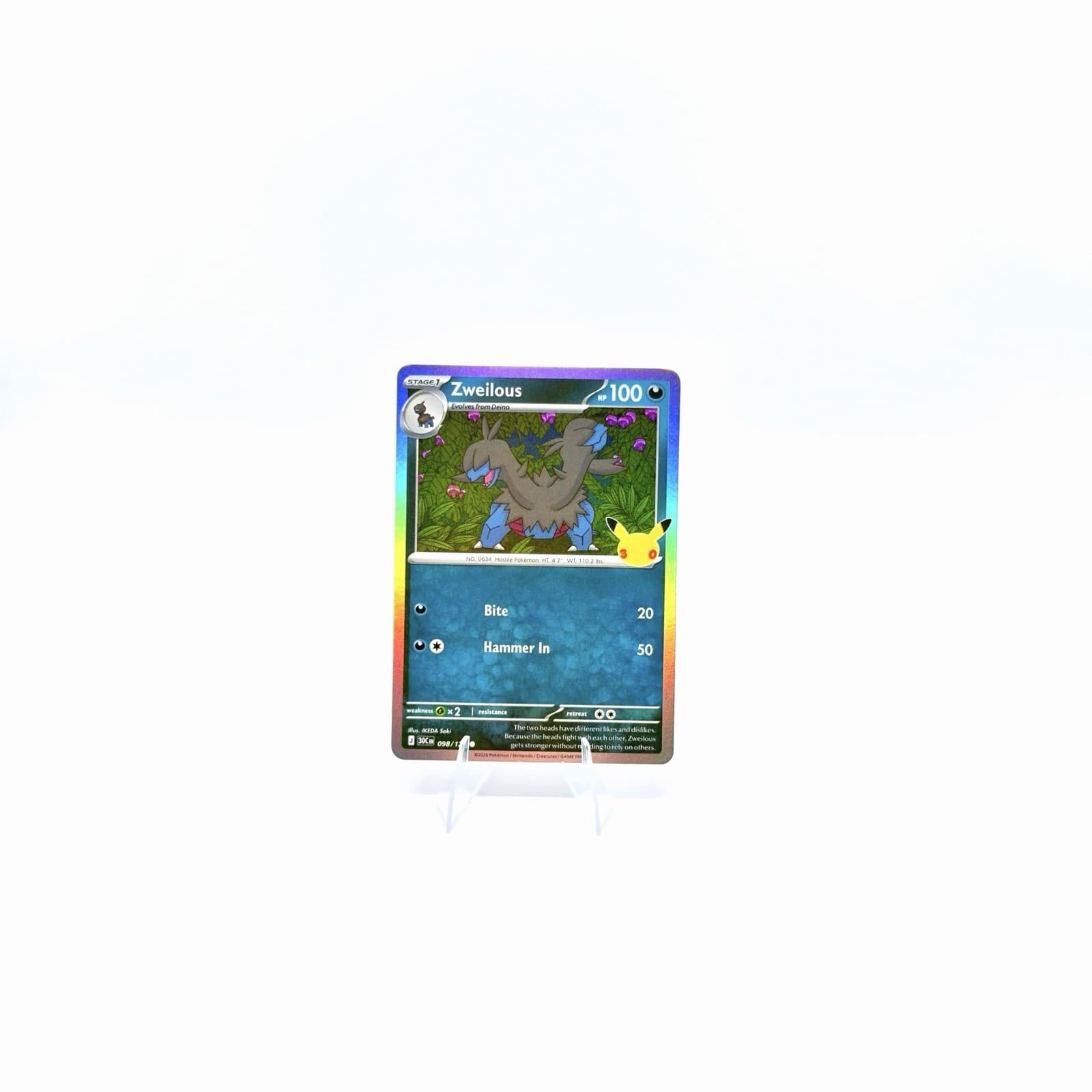 Pokémon Zweilous 098/128 30th Celebration Holo NM