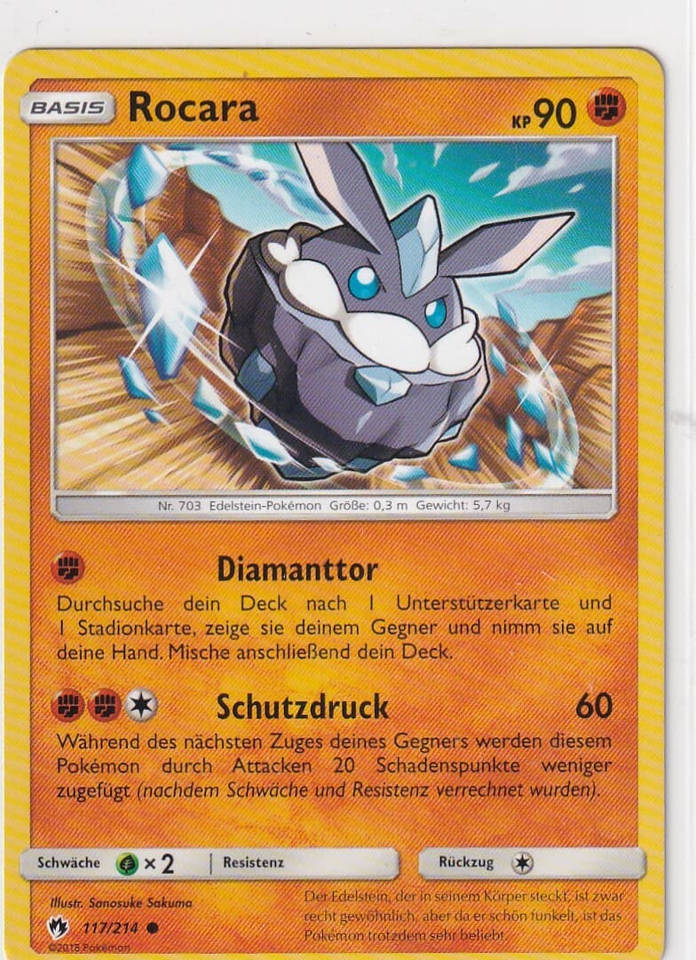 Pokemon Karte Echo des Donners Nr. 117/214 Rocara deutsch