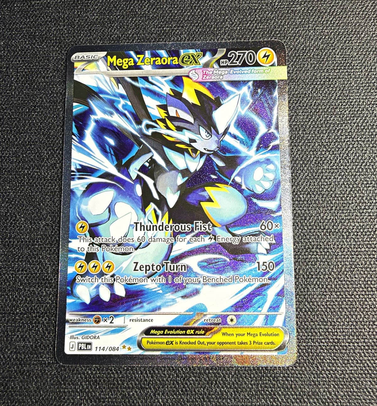 Mega Zeraora EX Secret Rare Full Art Holo Pokemon TCG Pitch Black 114/084