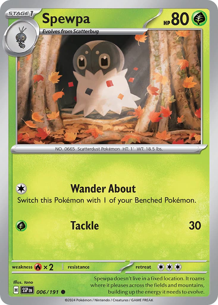 Spewpa 006/191 Surging Sparks Common Pokemon NM/M