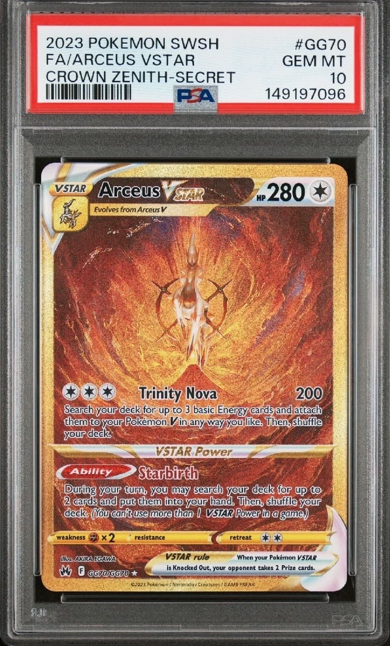 2023 Pokemon TCG Arceus VSTAR GG70/GG70 Crown Zenith PSA 10 Gem Mint