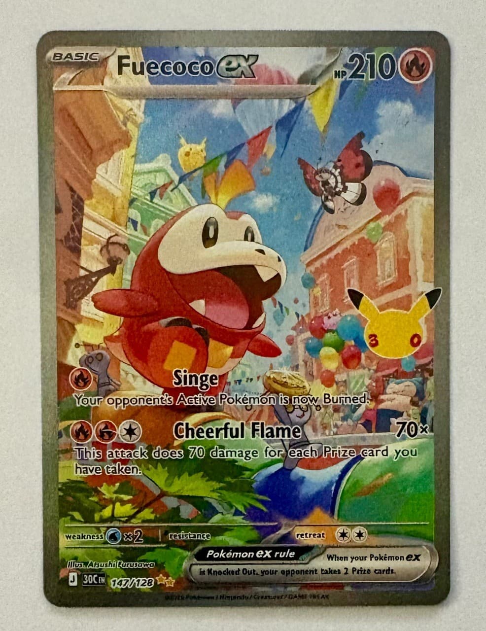 Fuecoco ex 147/128 ME: 30th Celebration Pokemon Holo Special Illustration Rare