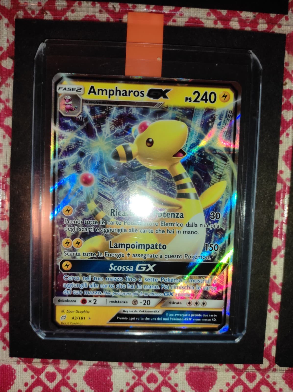 Pokemon AMPHAROS GX 43/181 GIOCO DI SQUADRA ITA Mint