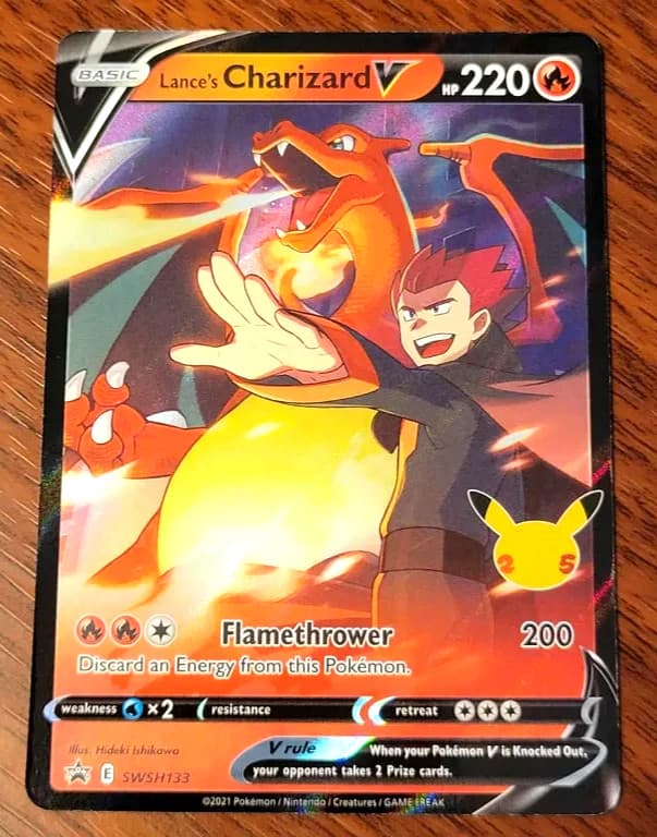 Lance’s Charizard V SWSH133 Black Star Promo Pokemon Celebrations 2021