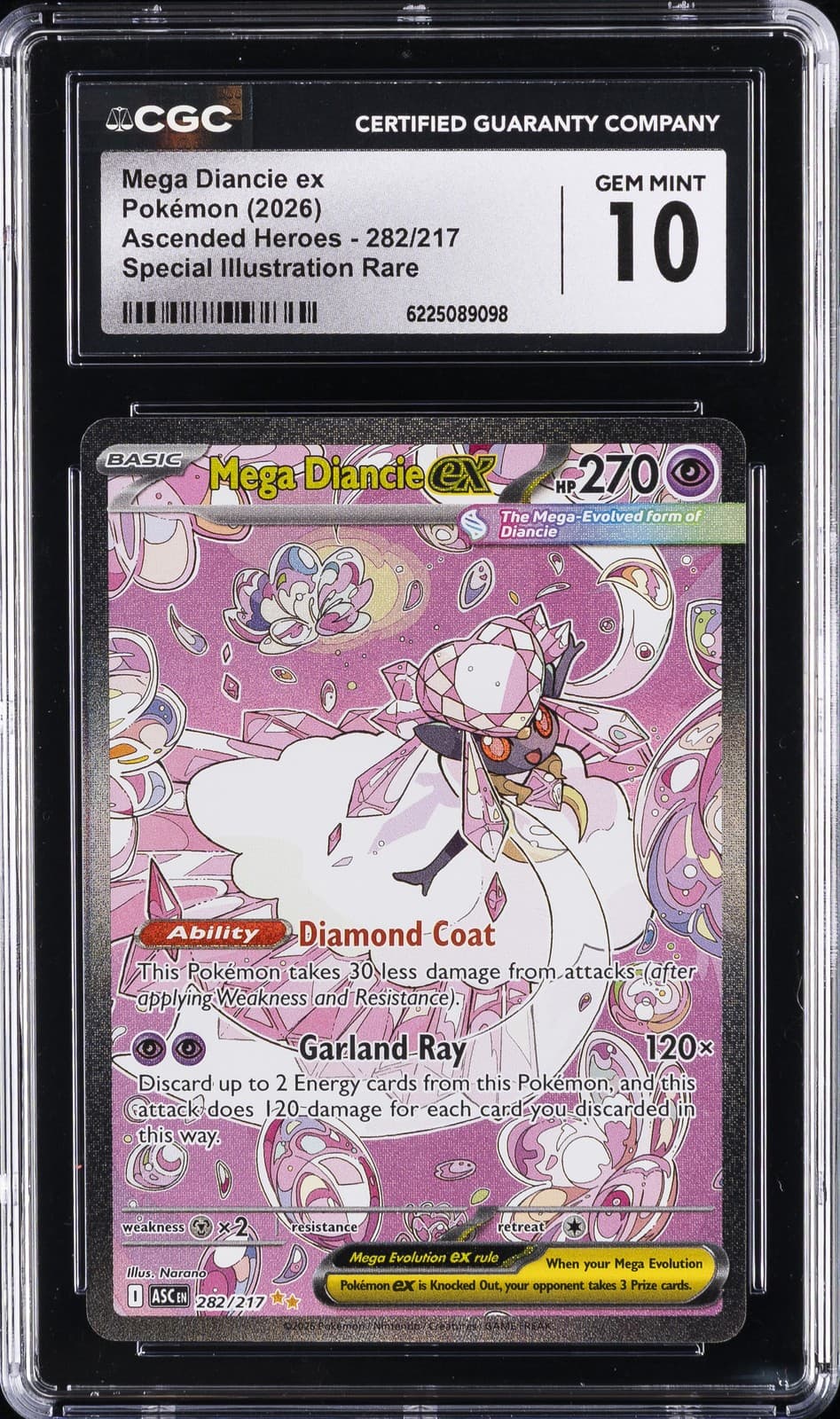2026 POKEMON: MEGA EVOLUTION SERIES #282/217 MEGA DIANCIE EX CGC 10 GEM MINT