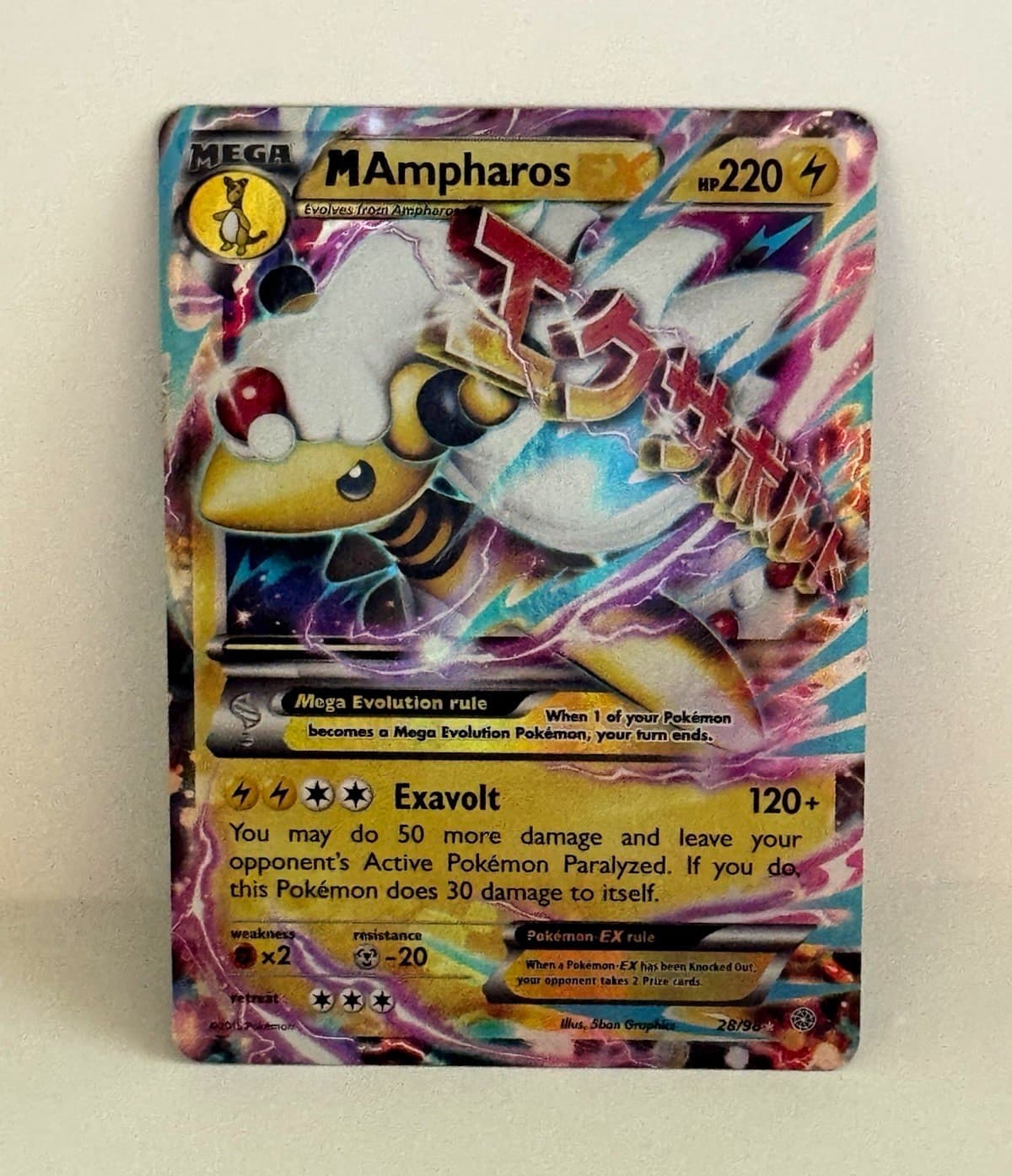 Pokemon M Ampharos EX 88/98 XY Ancient Origins Full Art Holo Ultra Rare 220 HP