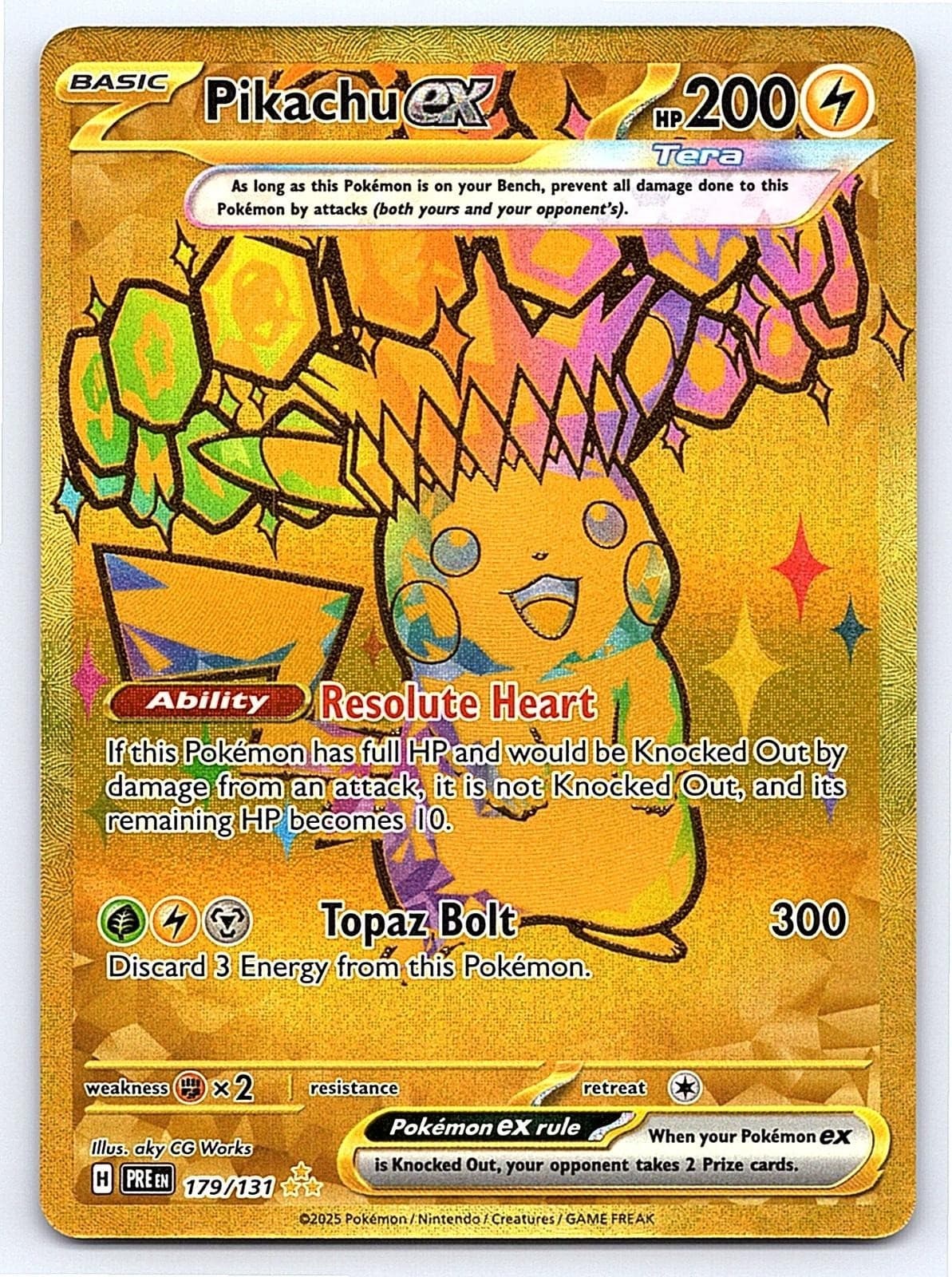 ⭐ Pikachu ex 179/131 Holo Hyper Rare Prismatic Evolutions Pokemon Near Mint
