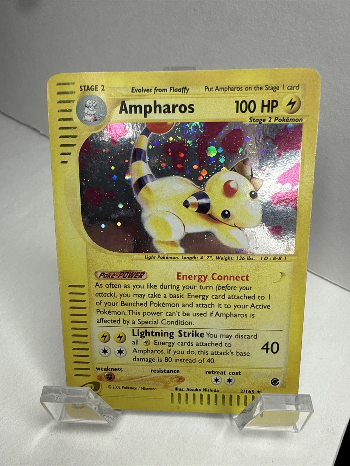 Ampharos 2/165 Expedition Holo Rare Pokemon E-Reader 2002 - SWIRL