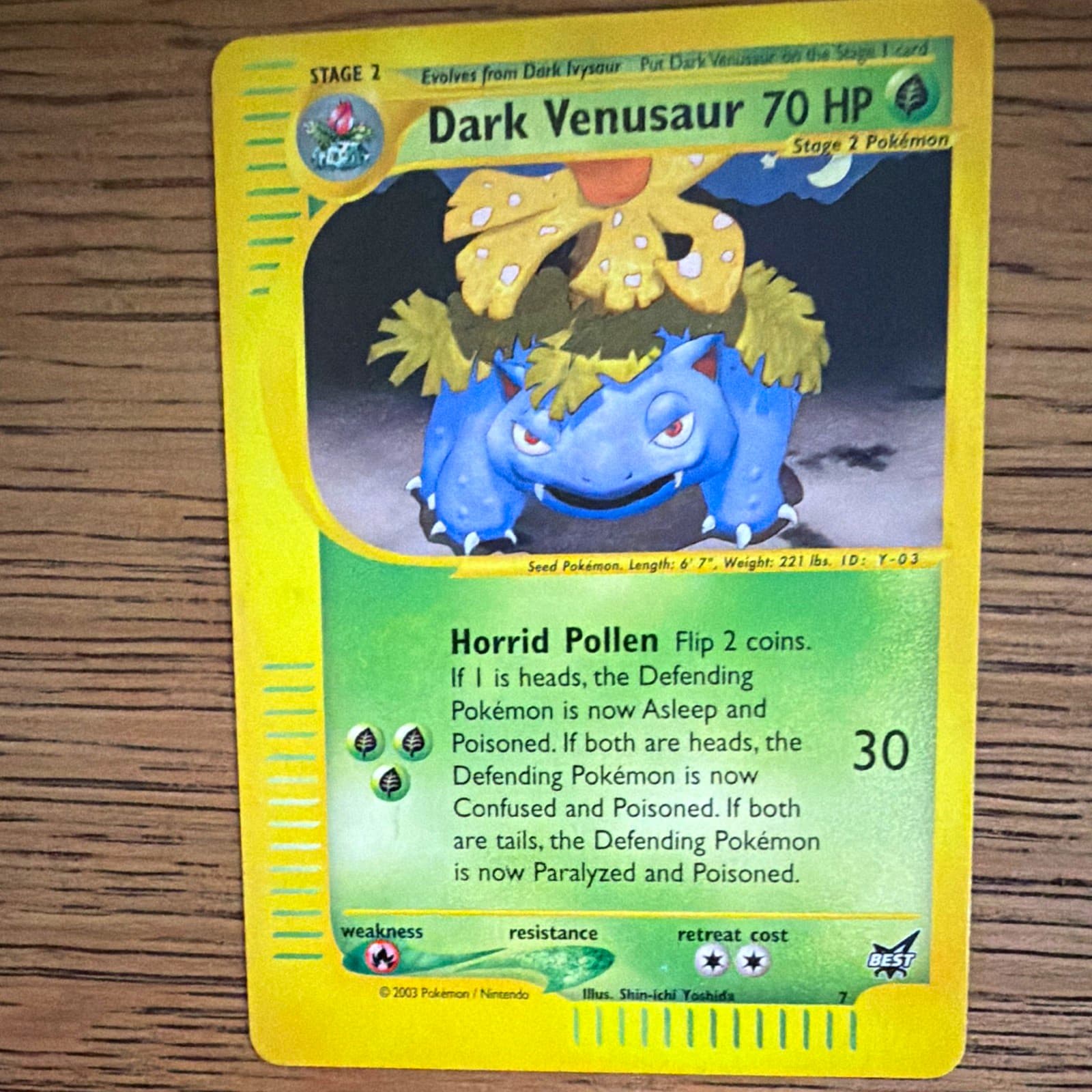 Pokemon TCG Dark Venusaur 007/009 Best of Game Promo Regular 70 HP 2003