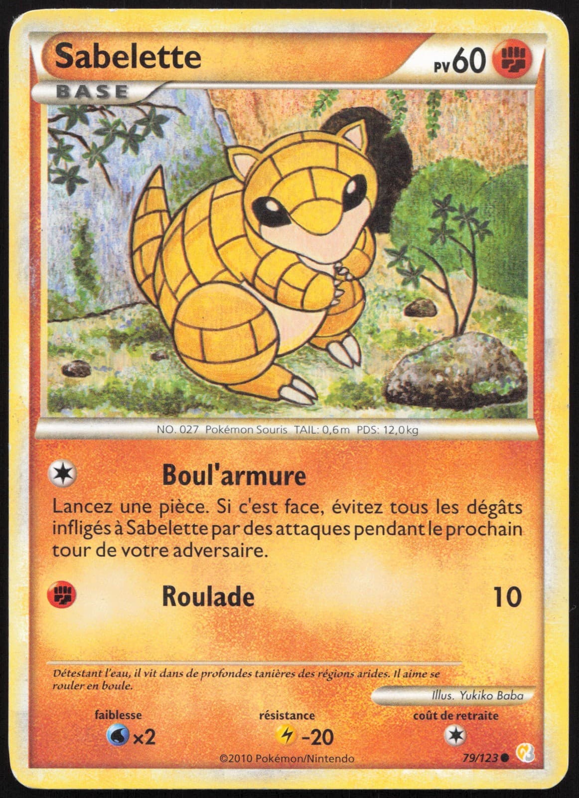 Carte Pokémon Sabelette 79/123 HeartGold SoulSilver Français