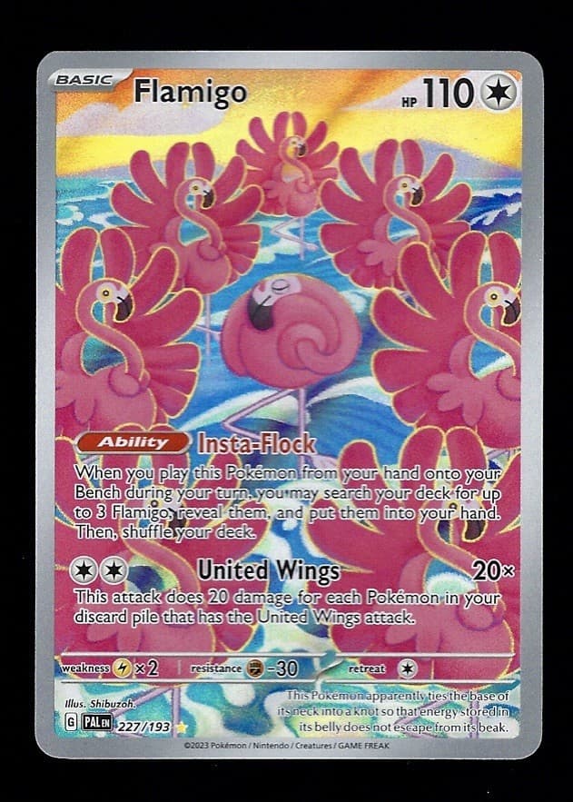 FLAMIGO #227 2023 POKEMON PAL EN-PALDEA EVOLVED ILLUSTRATION RARE