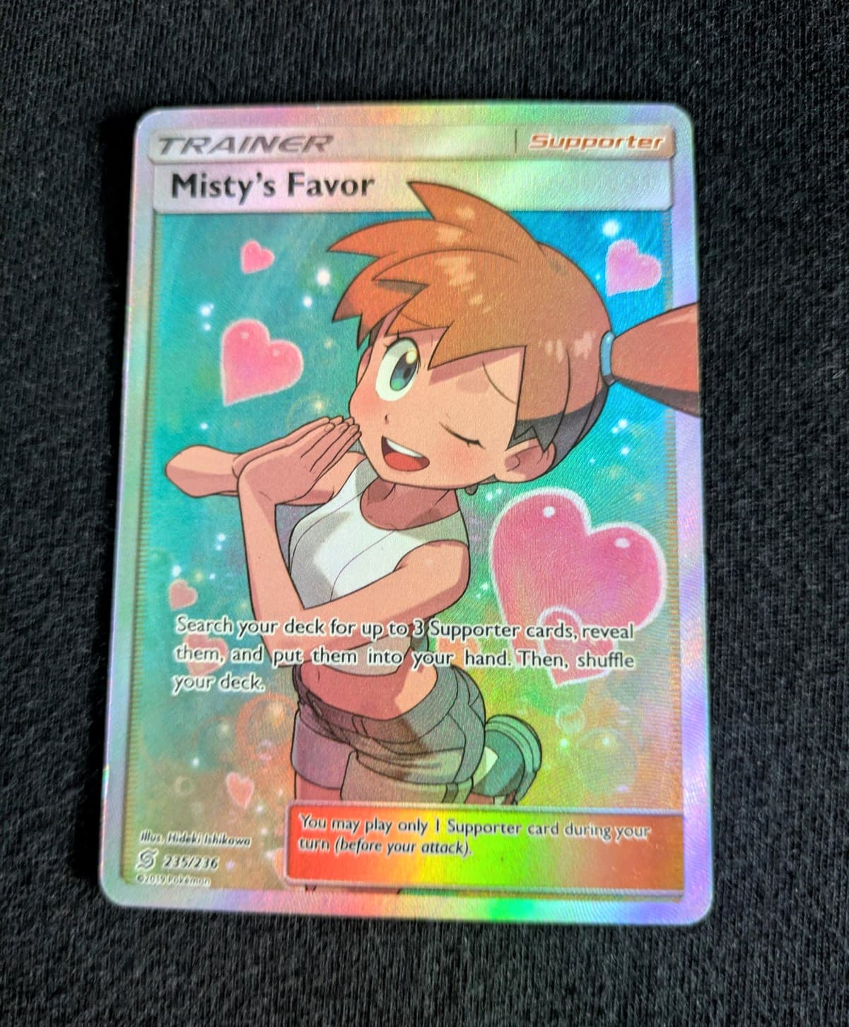 Misty's Favor 235/236 Unified Minds Full Art Holo Ultra Rare Trainer-Supporter