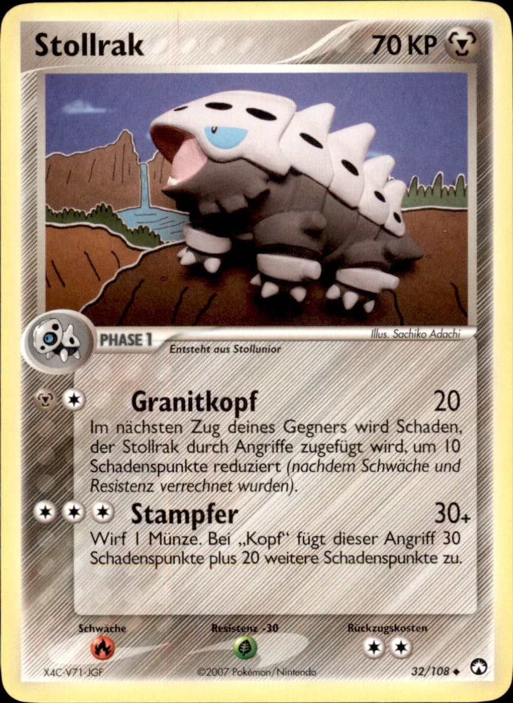 Stollrak 32/108  EX Power Keepers Edition - Pokemon Karte u145