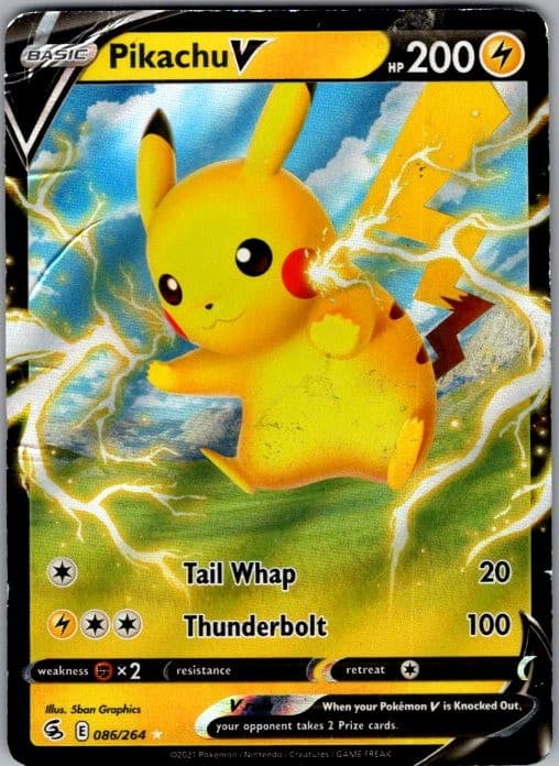 FUSION STRIKE PIKACHU V 086/264 V RARE POKEMON HOLO MP