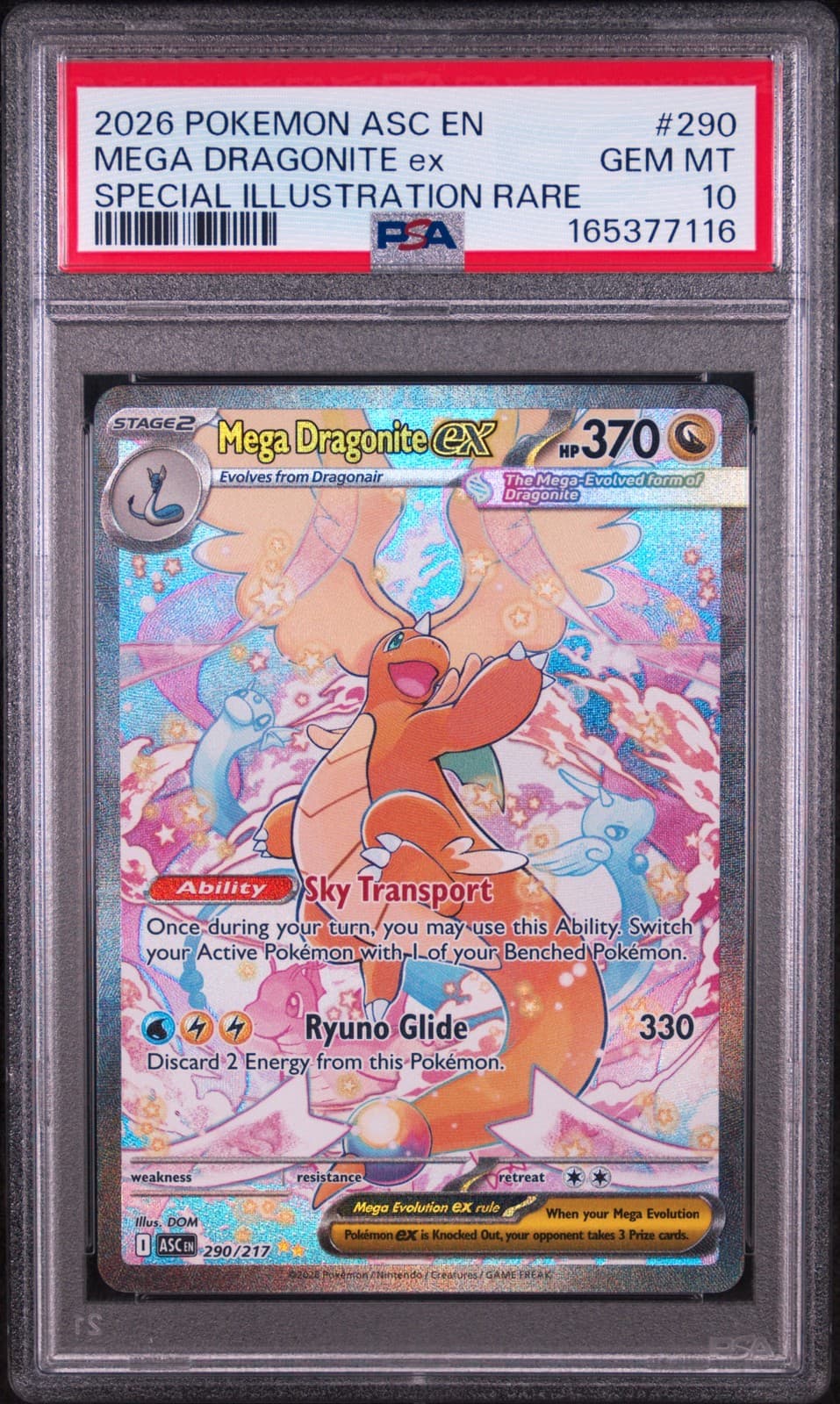 2026 POKEMON ASC EN-ASCENDED HEROES #290 MEGA DRAGONITE EX PSA 10