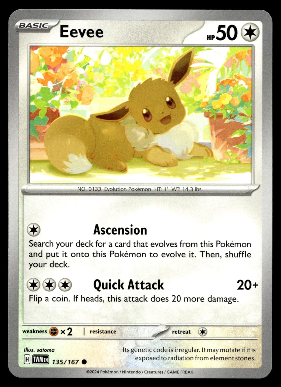 Eevee Pokemon Twilight Masquerade 135/167 LP