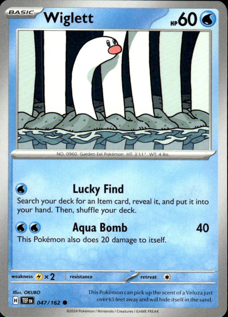 Wiglett Temporal Forces 047/162 Common Pokémon — English Near Mint
