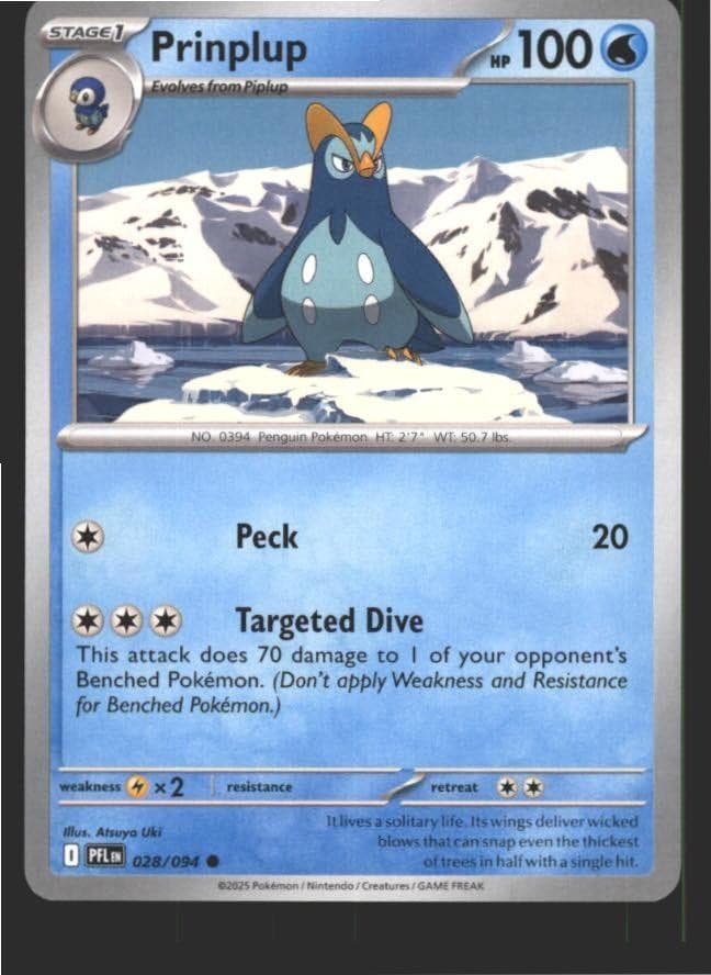 Prinplup 028/094 Common Phantasmal Flames Pokemon Near Mint
