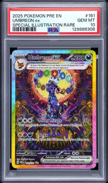 Pokemon Umbreon ex Prismatic Evolutions Special Illustration Rare #161 PSA 10