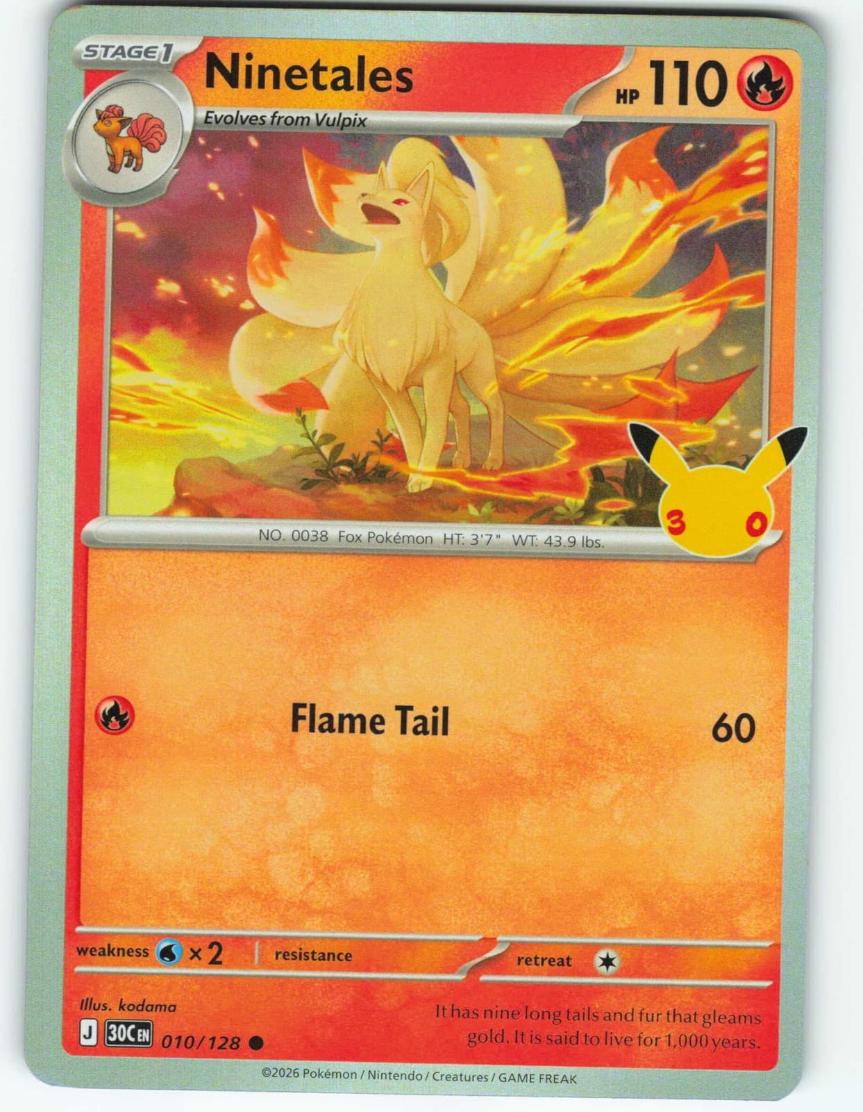 Ninetales #10 - 30th Celebration - Pokémon TCG