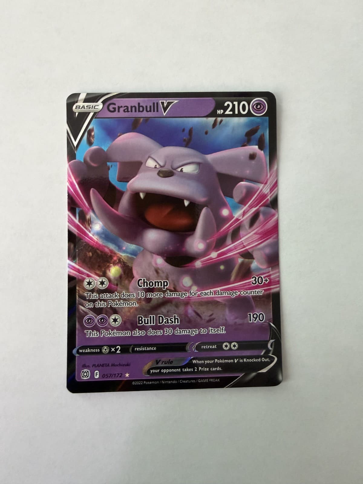Pokemon - Granbull V - Holo V - 57/172 - NM - Brilliant Stars
