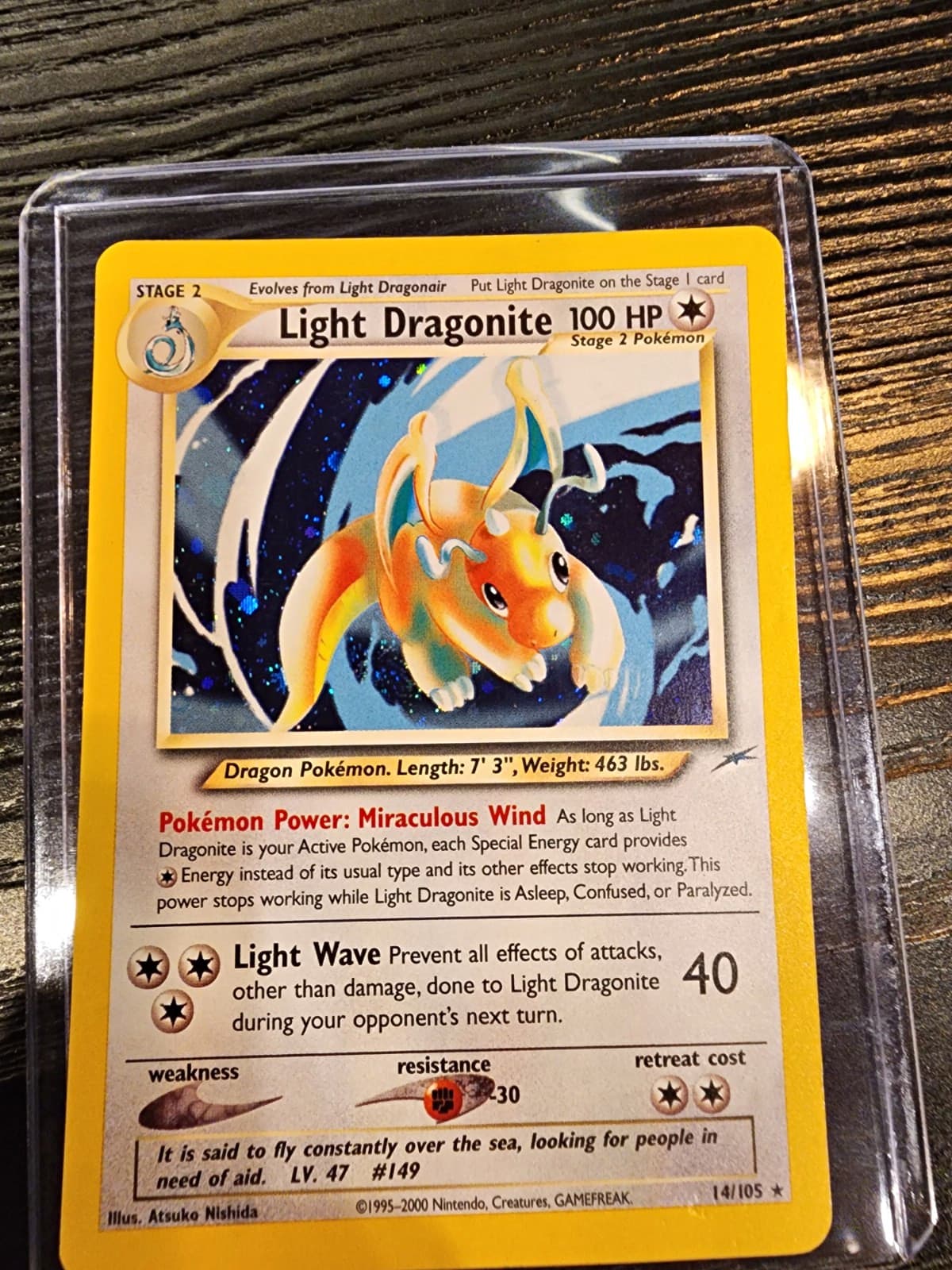 Light Dragonite 14/105 Neo Destiny Unlimited Holo Rare English 2000 100 HP